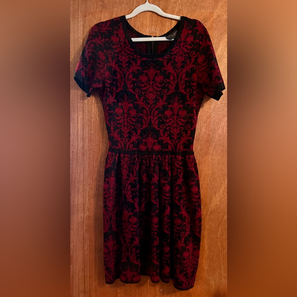 Romeo & Juliet Couture Sweater Dress Red Black Knit Date Night size M - Picture 2 of 7